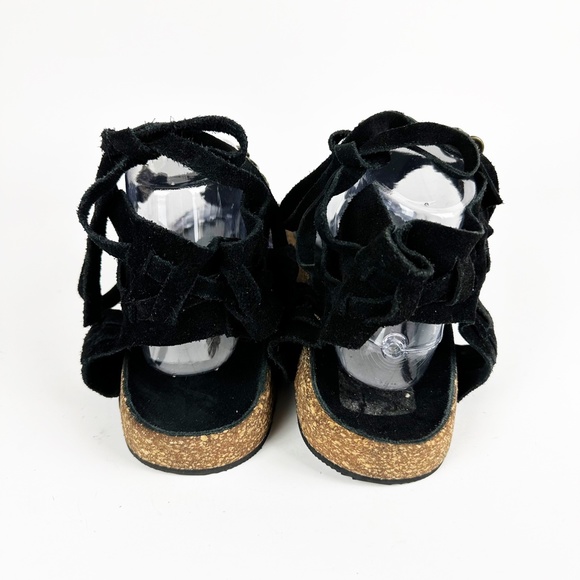 Free People Collins Wrap Sandals Black Suede Size US 11 EU 41 Hobo Festival - Picture 10 of 16